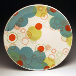 Porcelain with decals, 1.75”h x 15.5” x 15.5”