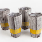 5.75” x 3.25” x 3.25” (each), Cone 6 Oxidation Soda/Salt, 2018