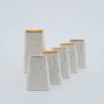 large: 7.5" x 4" x 2.5", small: each 5" x 4" x 2", porcelain, 2017