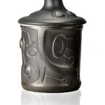 2013, 6 x 4 inches, Porcelain: Thrown, trimmed, water-carved, carved, glazed, cone 10 reduction