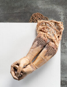 Clay-dyed wool fiber component
