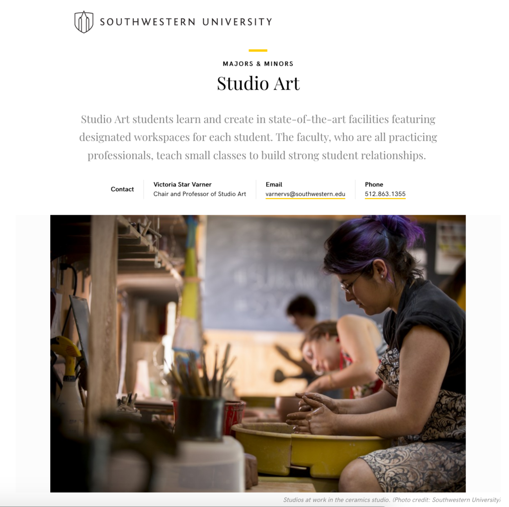 Studio Art - Southwestern University