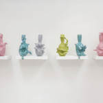 dimensions approximately - 16”x7”x7”each, porcelain, 2013