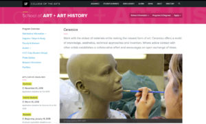 UF Ceramics website screenshot